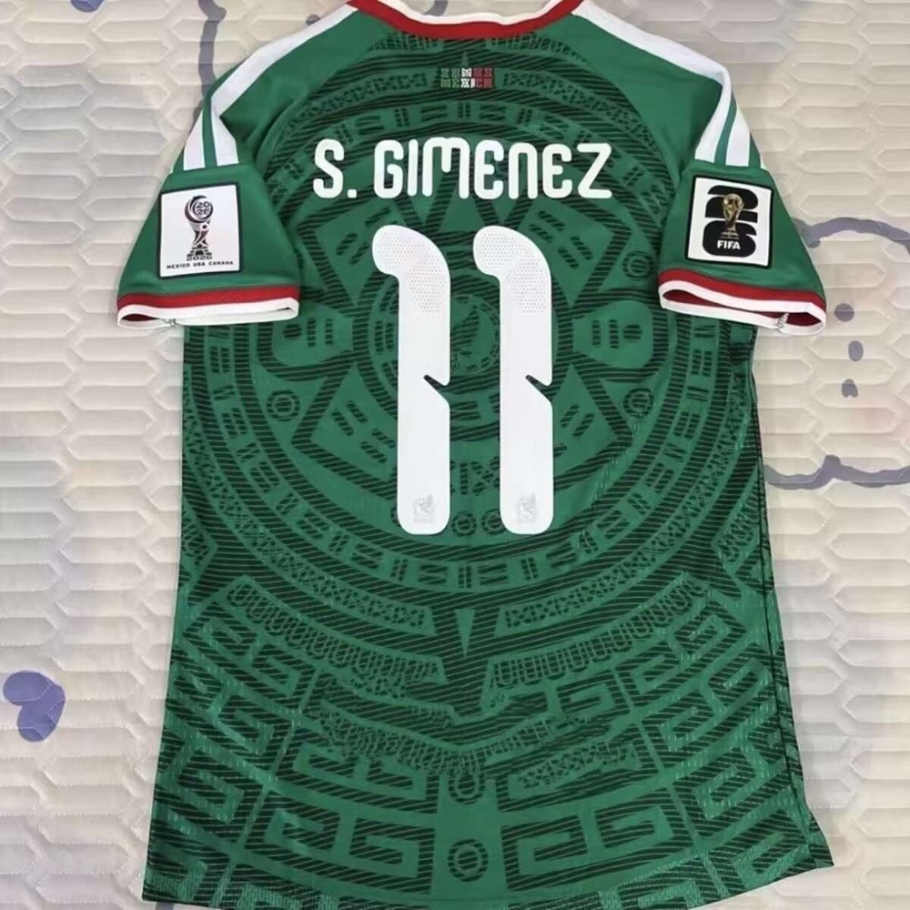 adidas Green Mexico-Style S. Gimenez #11 Soccer Jersey